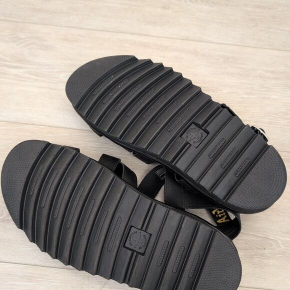 Dr. Martens Black Avry Hydro Leather Strap Sandals Women's Size 10 - Picture 3 of 5